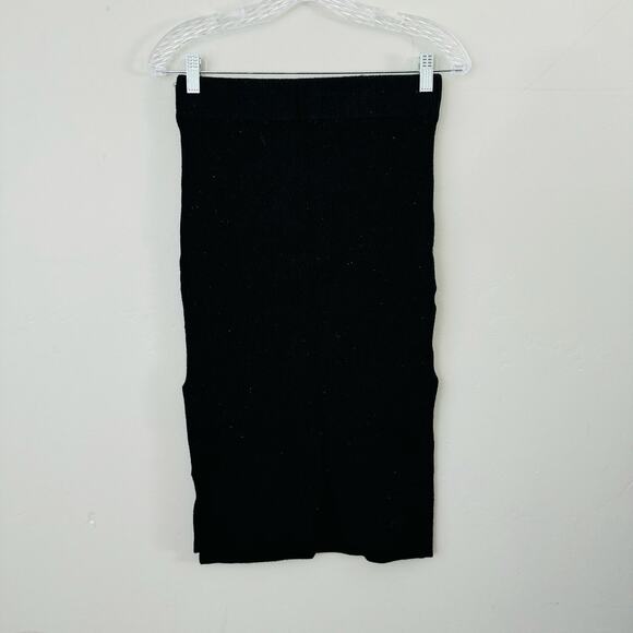 Abercrombie And Fitch Fitted Black Knee Length Ribbed Skirt With Slits Women’s S - Picture 1 of 7